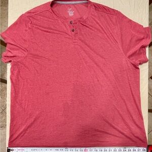 George Men's 3XL Red Henley Short Sleeve T-Shirt